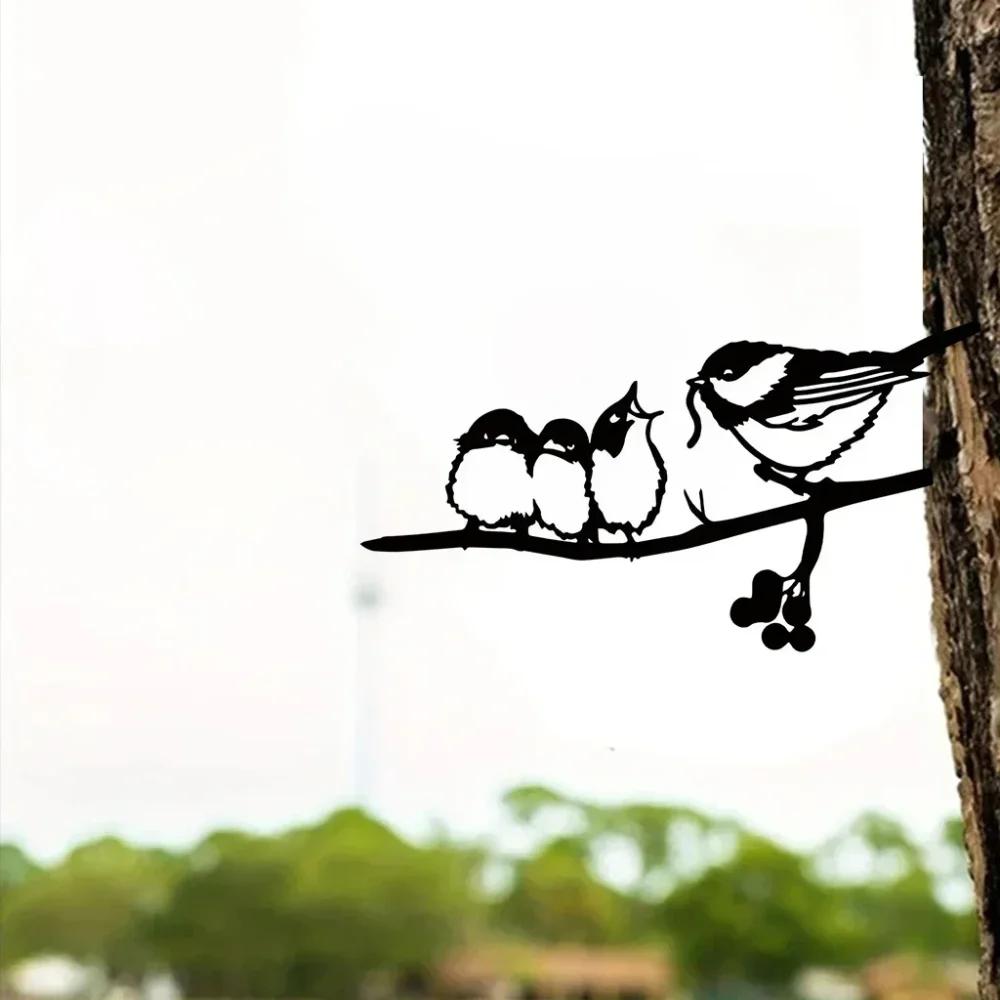 Unique Garden Ground Plugs - Metal Iron Elf and Bird Feeder. Decorative Bugs and Animals for Garden, Wall Art, and Stickers