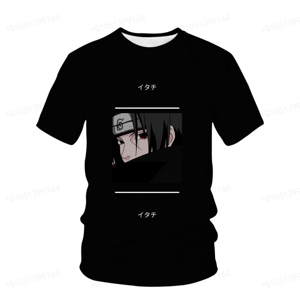 Sommar Naruto T-shirt Barn Streetwear Rund Hals Kort Ärm 3D Topp Rolig Tecknad Film Män Kakashi
