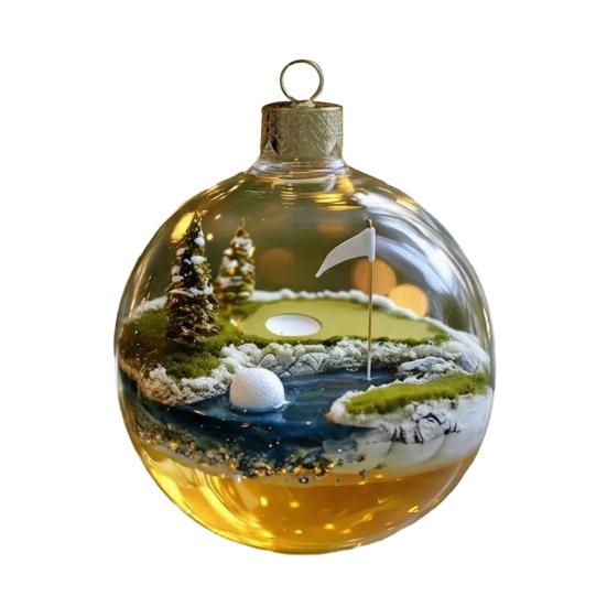 Sportovní míče Vánoční ozdoby 3D Ozdoba sněhová koule se sportovními mikroscénami Průhledná plastová závěsná koule na vánoční stromek Domácí dekorace