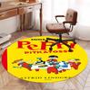 Pippi Longstocking Pattern Round Rug, Indoor/Outdoor Mat, for Picnic, Gameroom, Bedroom, Office, Living Room, Home Decor Carpet, Birthday Gift