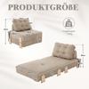 A Comfortable Armchair Made of Corduroy – a Fold-out Sofa Bed with Wooden Legs, Ideal for Small Apartments and Bedrooms (Khaki-colored Corduroy)