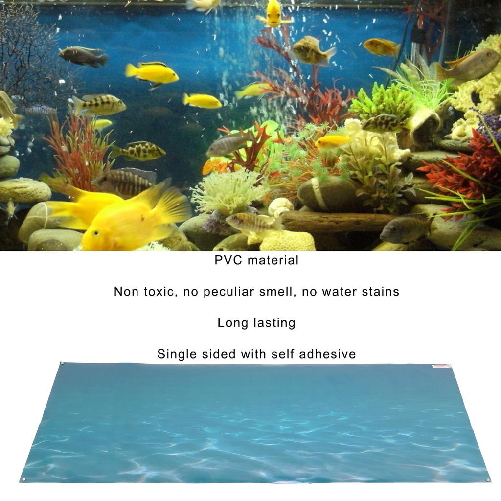 Aquarium Wallpaper Decoration Fish Background Sticker PVC Self Adhesive 3D Sea Pattern Aquarium Poster Decoration
