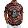 Men's Halloween Print Short Sleeve Shirt for Casual Party Wear
