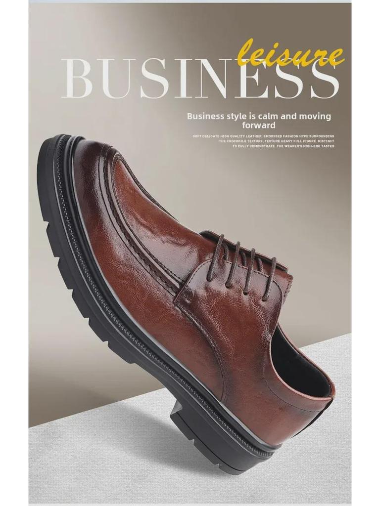 Herren Große Formelle Leder Derby Schuhe - Britischer Stil, Lässige Schnürung