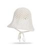 Bajal Va Curved Oval Metallic Knit Punching Bonnet Hat Cream