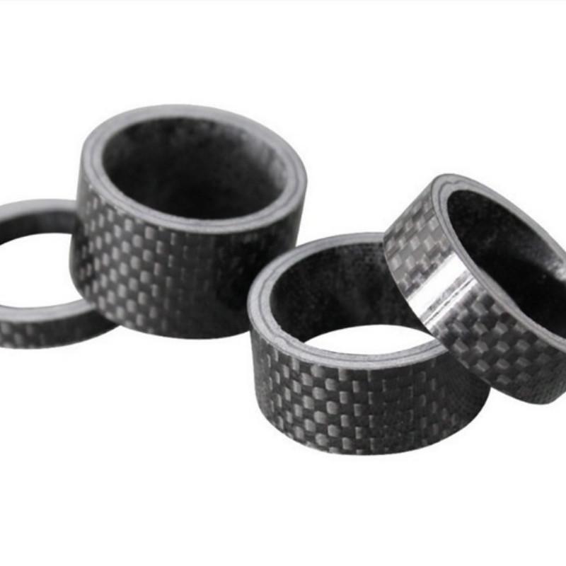 4 Peças Espaçadores de Headset de Fibra de Carbono 5/10/15/20mm de Espessura para Guidão de Bicicleta de 28,6mm