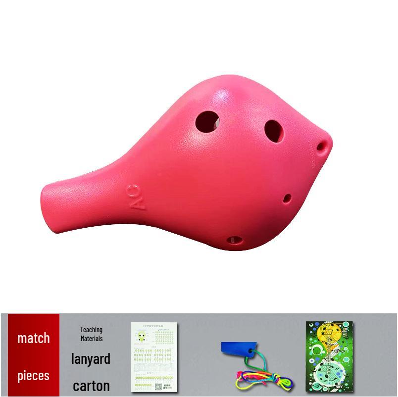 6-Hole Alto C Key Long-Mouth Ocarina, Resin Plastic, Drop-Resistant, Perfect for Students