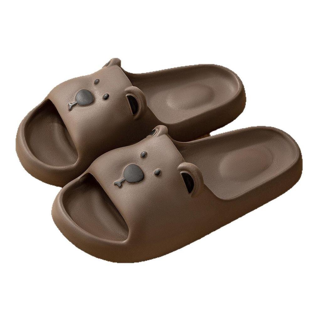 2025 New Cute Bear Non-Slip Summer Slippers for Women & Men - Wear-Resistant Indoor Bathroom Shower Shoes