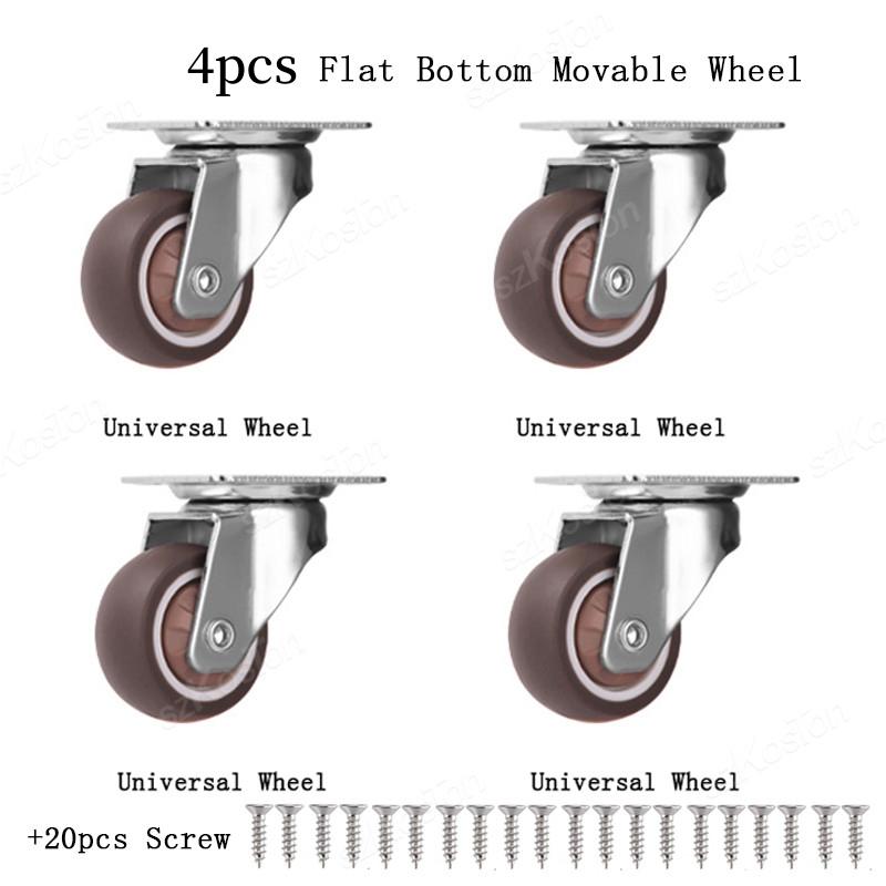 1pcs/lot Universal Fixed Swivel Casters for Table Chair Sofa With/Without Brake Heavy Duty Furniture Castor Silent Trolley Wheel