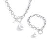 Yhpup Stainless Steel Baroque Imitation Pearls Pendant Necklace Bracelet Bangle Toggle-Clasps Fashion High Quality Chain Jewelry