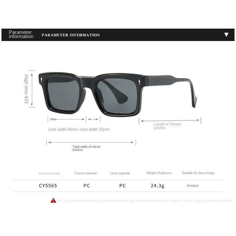 2PACK New Square Rivets Fashion UV400 Sunglasses Men Women Shades Vintage Trending Sunglasses Travel Outdoor Fishing Glasses