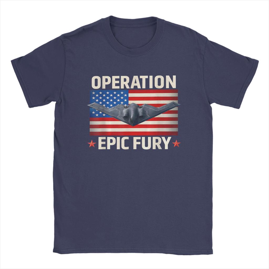 Vintage Operation Epic Fury  TShirts Unisex Crew Neck 100 Cotton T Shirts  Short Sleeve Tees Graphic Clothing