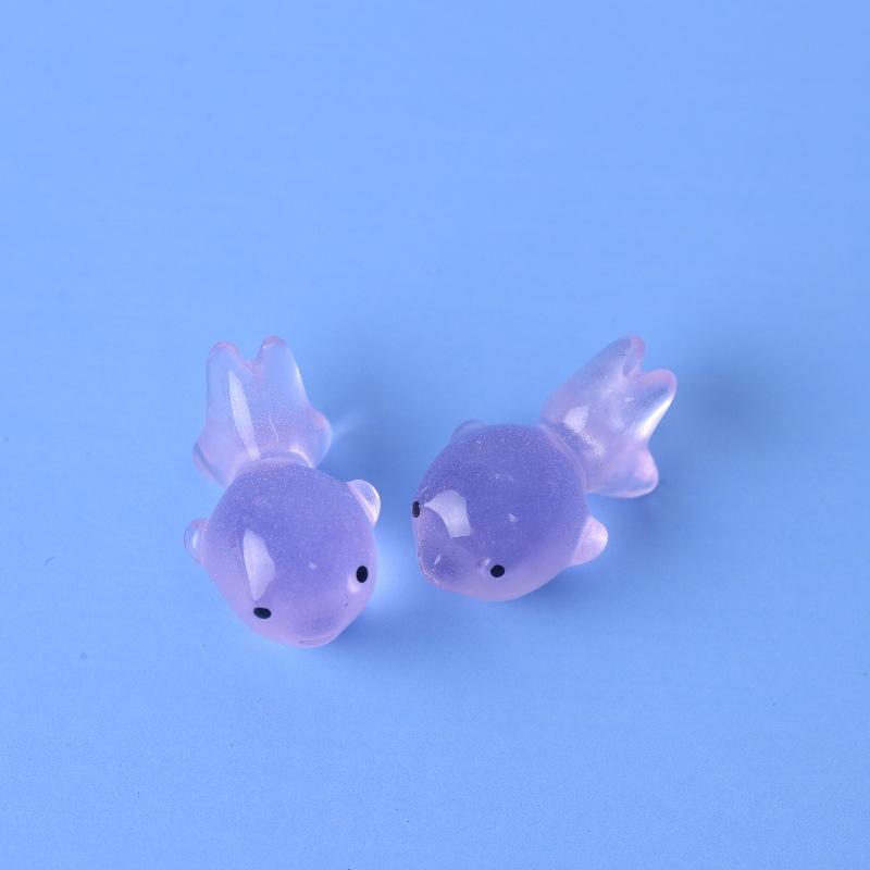 5Pcs 3D Cute Luminous Goldfish Fish Resin Pendants Charms Diy Earrings Necklace Keychain Bead Jewelry Making Supplies Findings