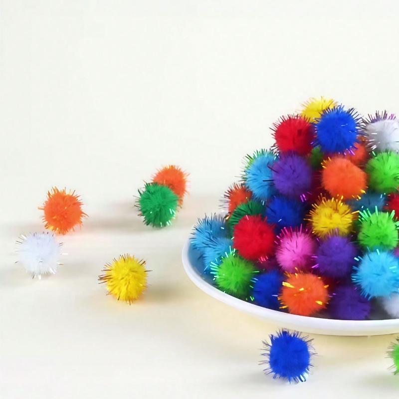 Random Color Plush Ball Cat Toys, Soft Interactive Stress Relief Toys For Pets