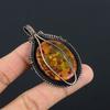 Baltic Amber Pendant, 999 Copper Wire Wrapped Gemstone Jewelry, Handmade Pendant For Mother Day