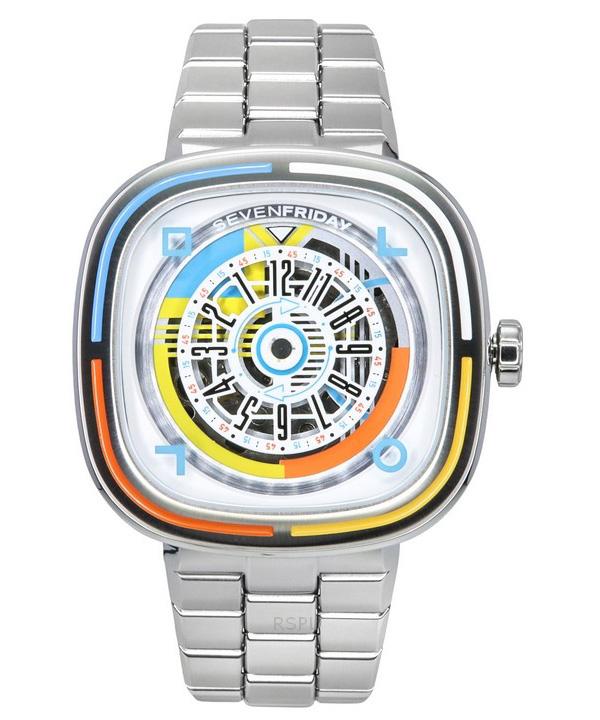 

Sevenfriday T Series Bauhaus NFC из нержавеющей стали с многоцветным циферблатом, автоматические мужские часы T1/08 SF-T1-08