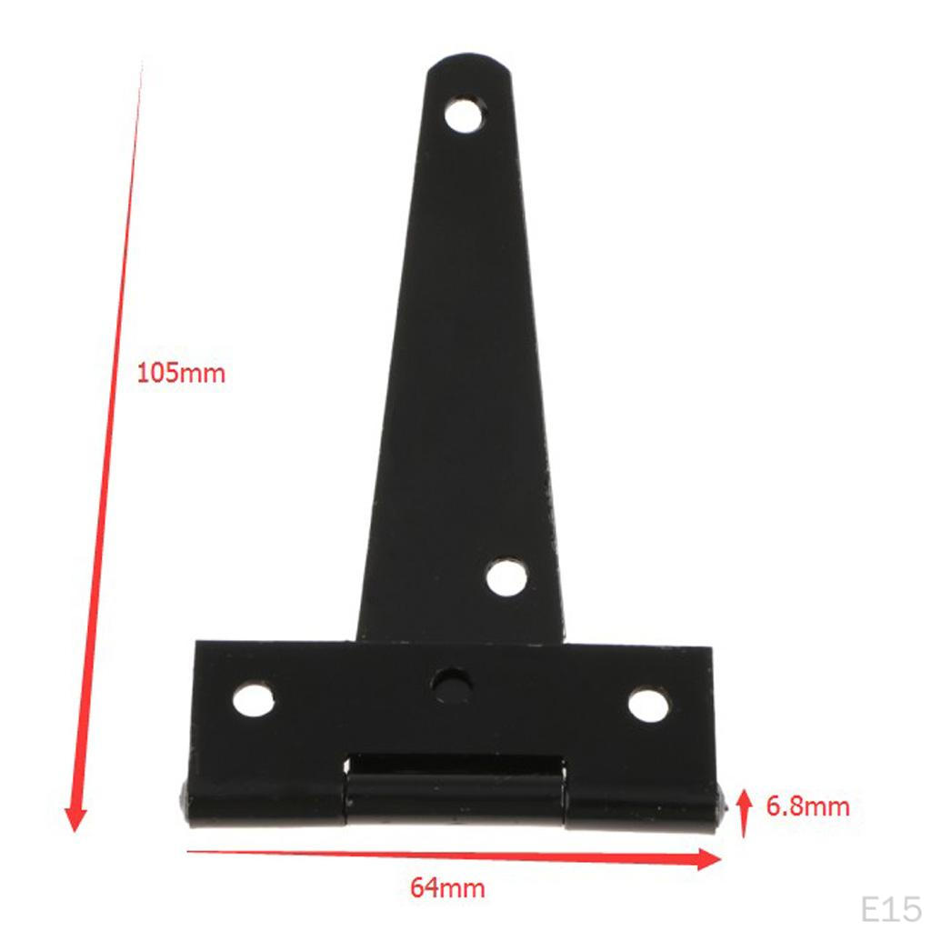 1 Pair Light Duty Shed Hinge Gate Strap Door Barn Gates Hinges Black Wrought Hardware Iron