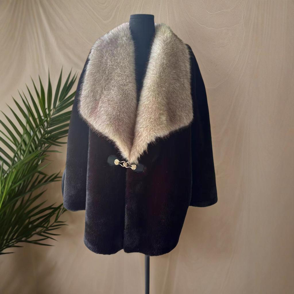 2025 Autumn and Winter New Fur Coat Imitation Fur Coat Big Fur Collar Casual Coat