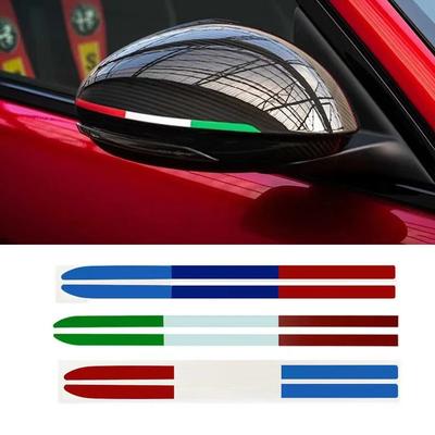 2X Car Rearview Mirror Sticker For Alfa Romeo Sportiva Giulia Giulietta 159 156 MITO Stelvio Fiat 500 Abarth 595 695 Punto TIPO