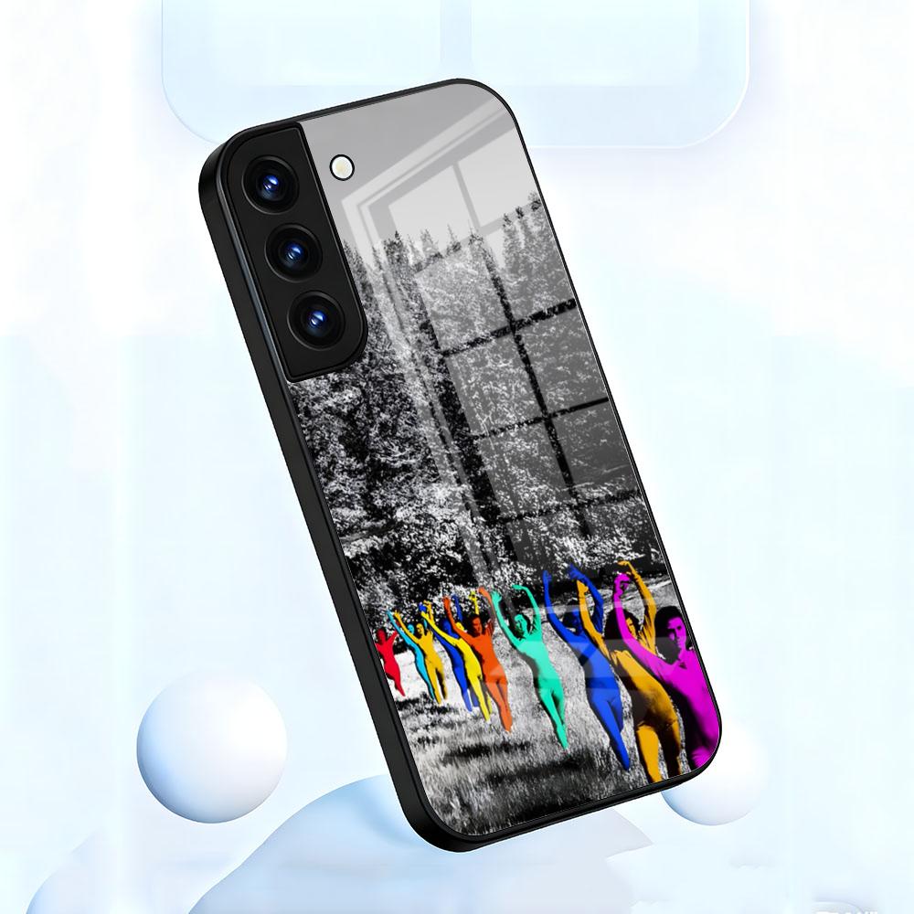 Pink Blue TV Girl Phone Case For Samsung A56 A36 A26 A16 A15 A25 A35 A55 A14 A34 A24 A54 Glass Case