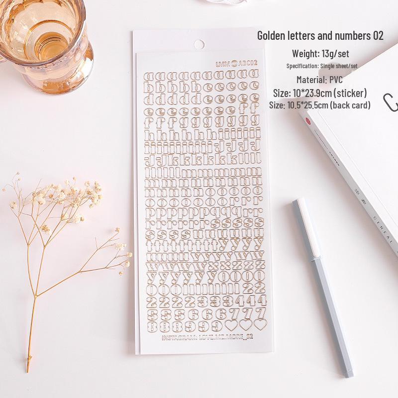 Korean Wannathis Cute PVC Letter & Number Stickers - Colorful, Multi-functional Decorative Stickers for Journals & Photos