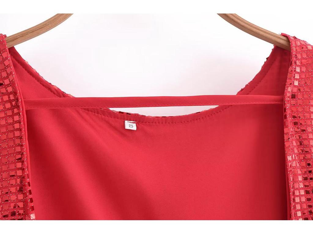 2025 Spring Women's European & American Style Backless Bodycon Dress with Stylish Hot Drill Design