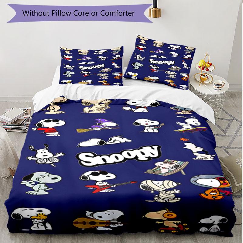 3pcs Duvet Cover Set (1*Duvet Cover + 2*Pillowcase, Without Core), Snoopy Print Soft All‑Season Bedding Set, Home Bedroom Decor Gift