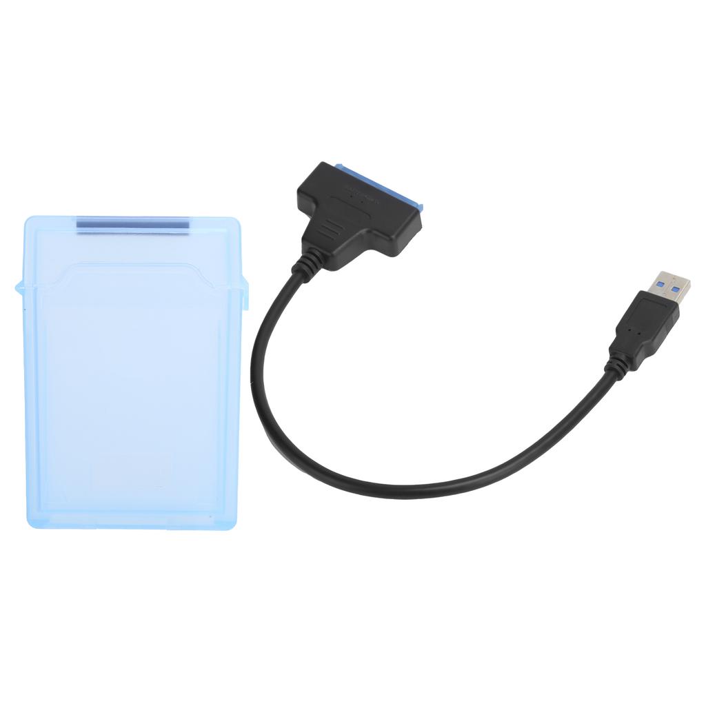 Hard Disk Adapter Cable 2.5in SATA USB3.0 HDD SSD Conversion Cord with Protection BoxBlue