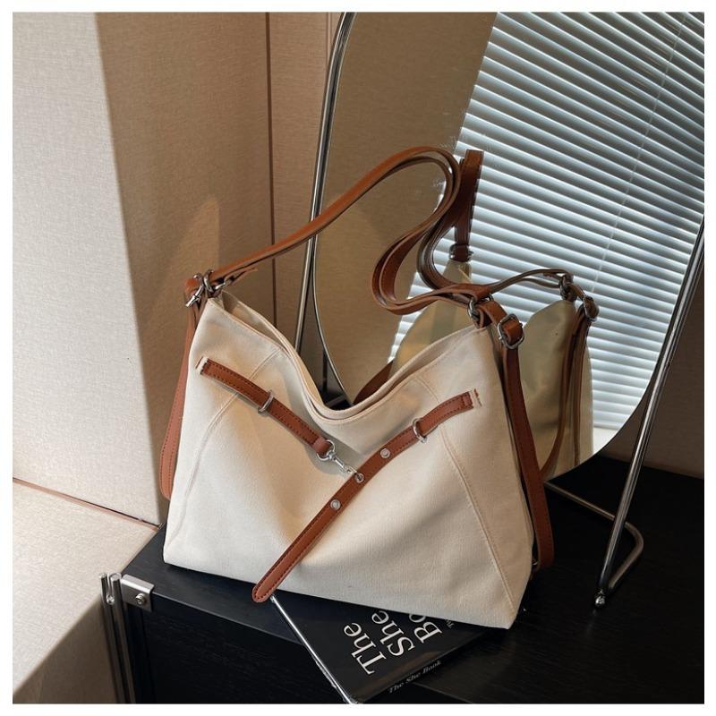 Canvas commuter tote bag women's large-capacity new spring and summer shoulder messenger bag three-purpose backpack