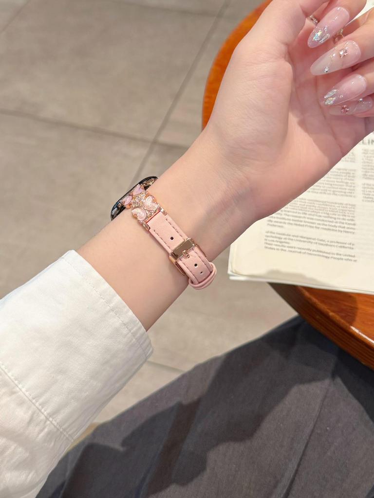 Enamel Butterfly Leather Strap for Apple Watch Series 2-10