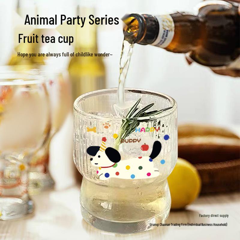 Stylish High-Capacity Glass Cup for Women - Cute Summer Design for Water, Coffee, or Milk