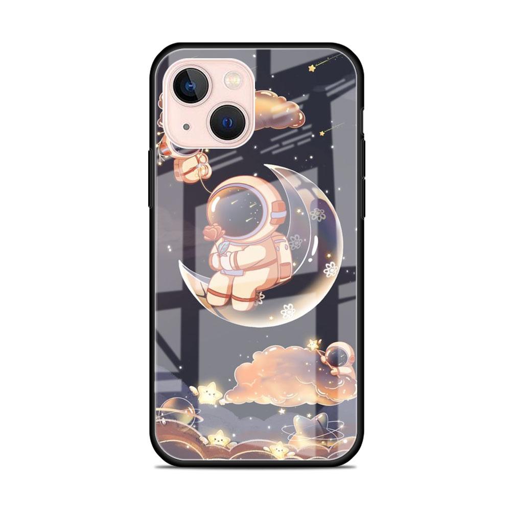 Glass Case For Apple iPhone 14 13 11 12 Pro 7 XR X XS Max 8 6 6s Plus SE 2022 13Pro Tempered Phone Tampa Astronaut Light