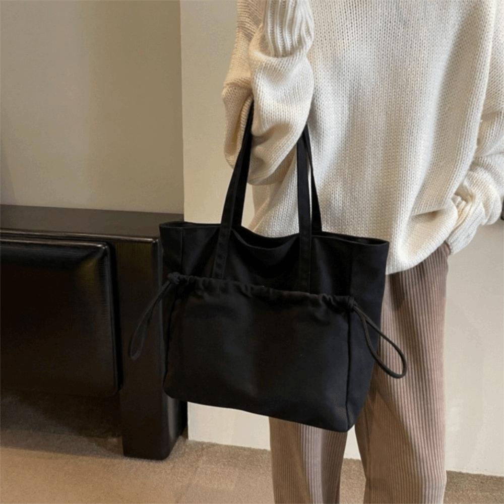 Zipper Nylon Shoulder Bag Multi-Pocket Storage Pouch Fashion Large Capacity Tote Bag  Work