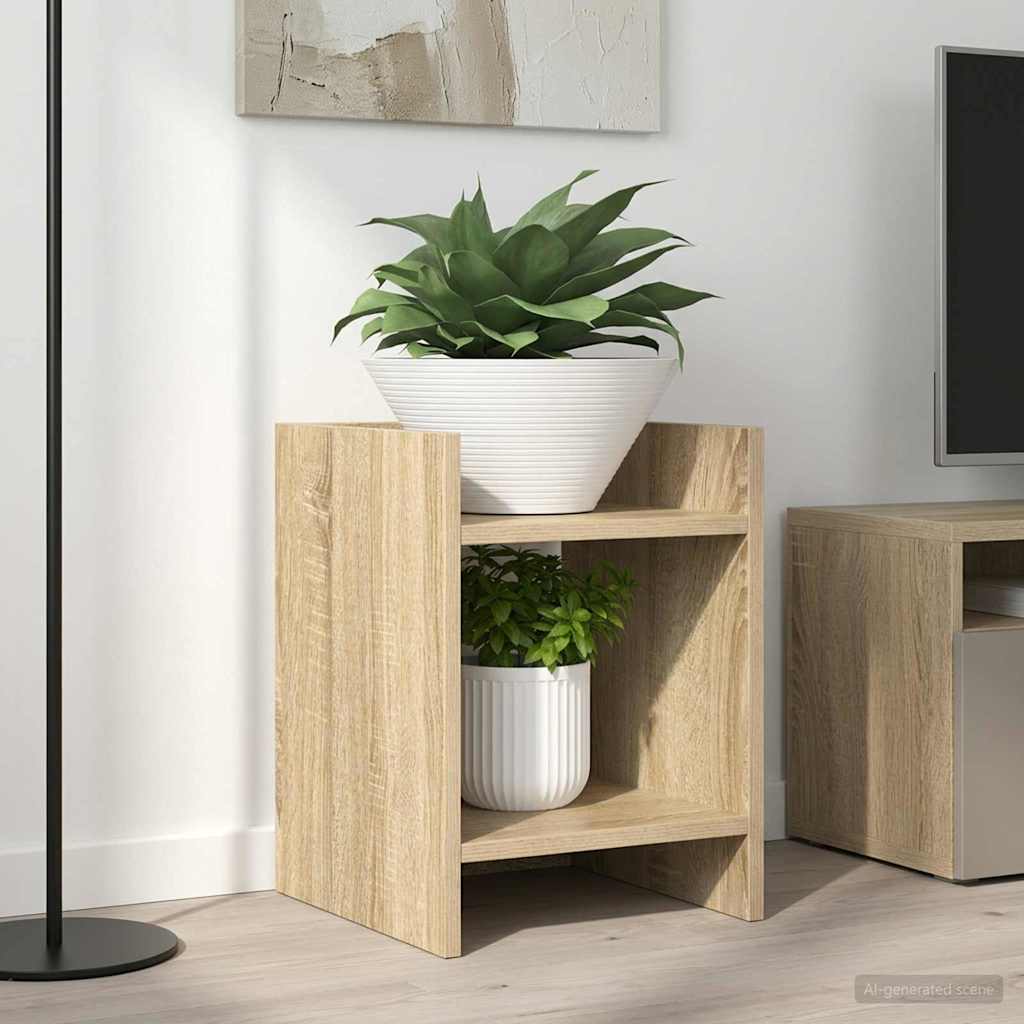 Plant Stand with Shelf 2 pcs Sonoma Oak 30 x 30 x 40 cm