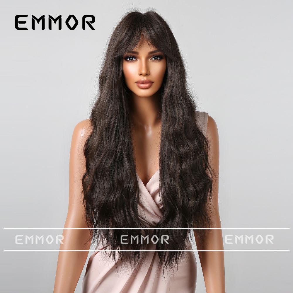 Rose Red Long Cosplay Wig with Bangs - European/American Style, Curly, Realistic, Full Head