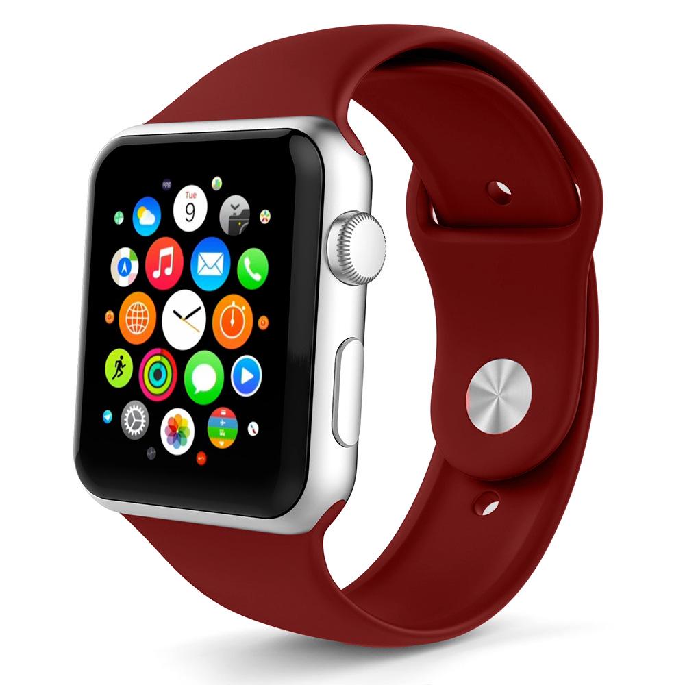 Apple Silicone Strap for Apple Watch Series 1-9/SE, Classic Sports Band