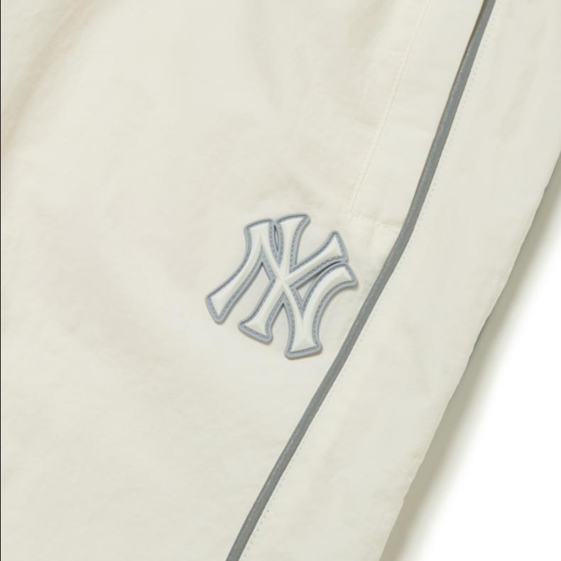 MLB Basic Logo Woven Loose Mid Waist Elastic Knit Sports Pants Unisex Pants Ivory 3AWPS1414-50IVS