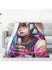 Jinx Arcane Blankets  Warm Print Plush Throw Blanket For   Bedroom  Bedspread Bed Cover