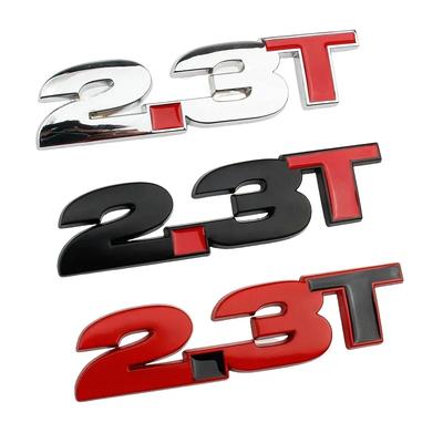 Metal 2.3T Badge Rear Trunk Sticker Car Body Refitting Emblem for Ford Mustang Fiesta Focus Mondeo Kuga Ranger F150 GT Decor