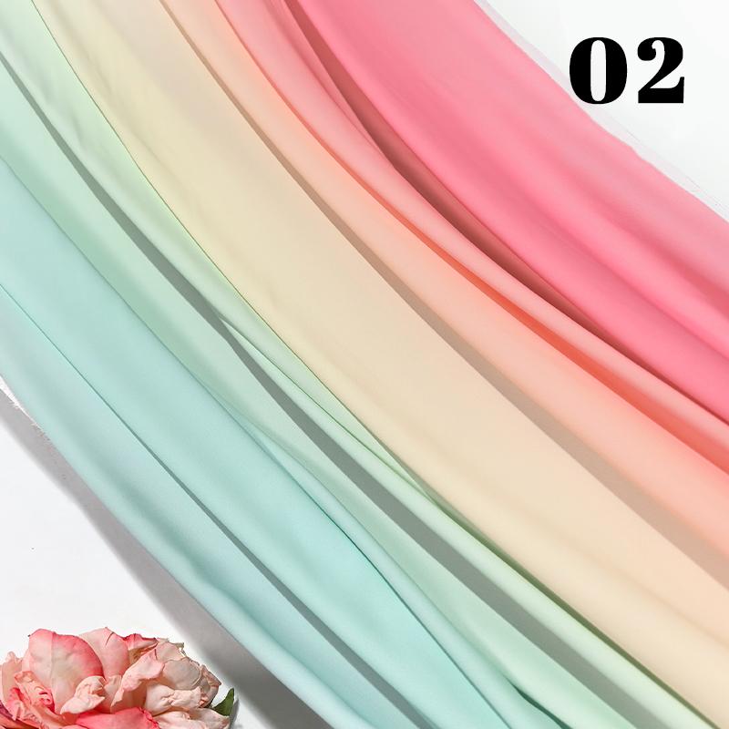 50cm Chiffon Gradient Fabric Hanfu Ancient Style Rainbow Gradient Fabric Stage Costume Design Skirt Dress DIY Sewing Material
