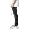 Trendy Men's European Stretch Motorcycle Black Ripped Denim Jeans