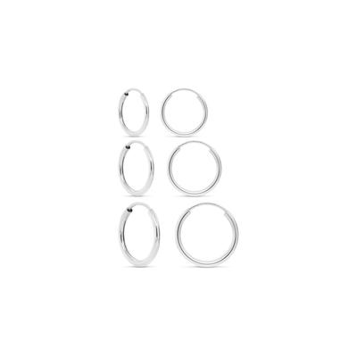 Pachet de 3 Cercei Cercei În Set Cercei Cercei Rotunzi Sterling