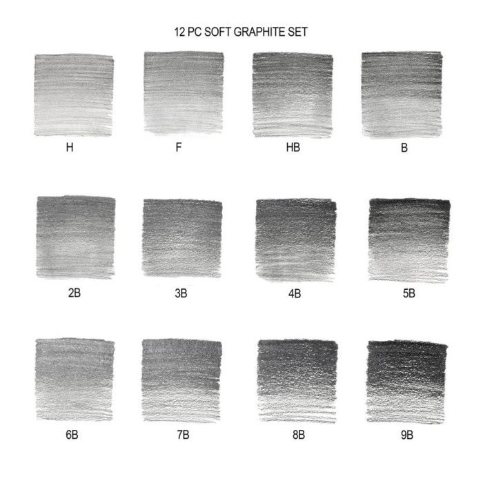 Crayon - wn - studio collection - graphite doux - 12 pièces - couleur gris