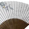 [Oshare Kimono Iroha] High-Quality Hand-Painted Folding Fan, Made in Japan, Carved Dark Wood Ribs, S