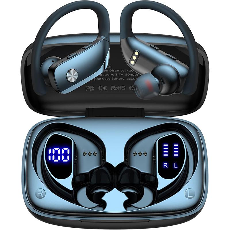 

Беспроводные наушники Bluetooth-наушники Спортивные наушники со светодиодным дисплеем Накладные наушники с заушными дужками Гарнитура со встроенным микрофоном чёрный