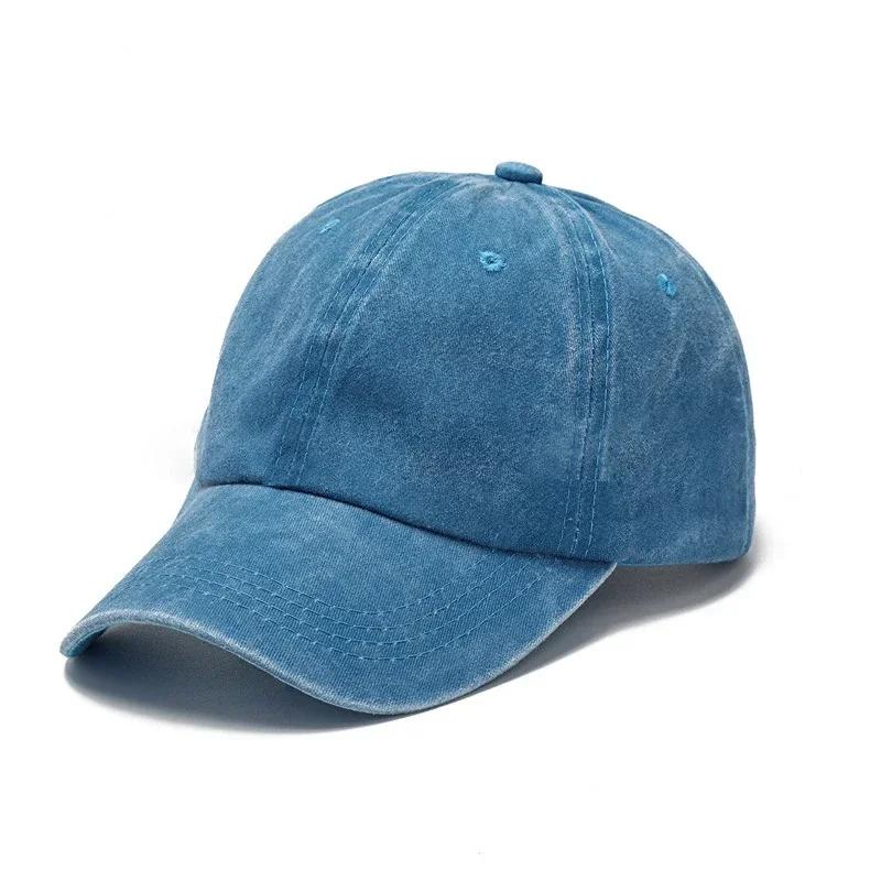 Baseball Cap Washed Denim Men Women Snapback Hat Vintage Hip Hop Caps Solid Color Hat Bone Casquette Outdoor Casual Sport
