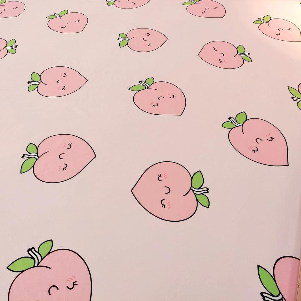 Pink Peach Pattern Mattress Three-Piece Digital Printing Mattress Bedding Set Adult Children