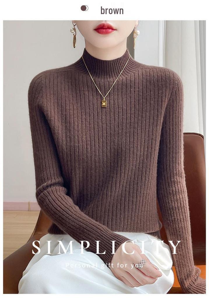 New Fall/Winter Half-High Collar Sweater - Warm, Versatile, Wrinkle-Free Knitwear