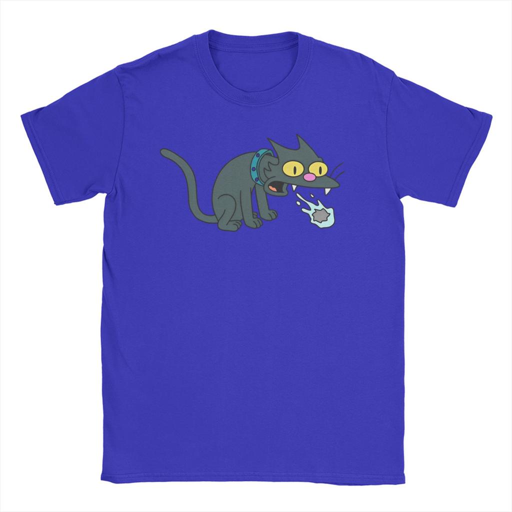 Cat with Hairball T Shirt for Unisex WoUnisex Pure Cotton Novelty TShirts O Neck Itchy And Scratchy Show Tees Short Sleeve Top Summer
