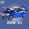 1/32 BMW X5 SUV Alloy Off Road Diecast Model Simulation Sound Light Toy Trendy Decorative Ornament Birthday Present for Friends
